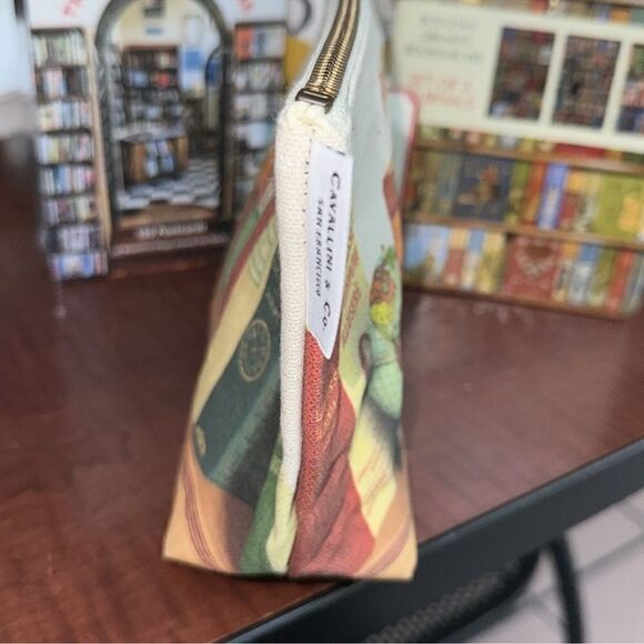 Cavallini & Co. San Francisco Library Print Vintage Cotton Leather Pouch - Picture 4 of 9